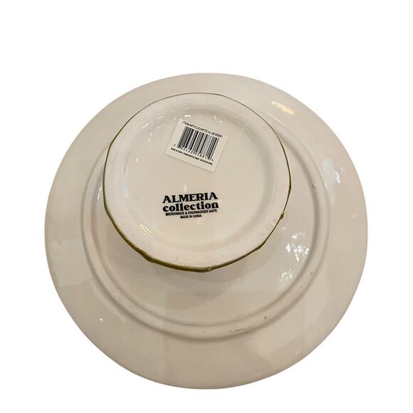 Almeria 8in Checkered Cake Stand Black White Ceramic MacKenzie Style Decor New - Picture 7 of 13